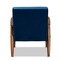 Baxton Studio Sorrento Blue Velvet Upholstered Walnut Finished Wooden Lounge Chair 160-9938 - alternate 9